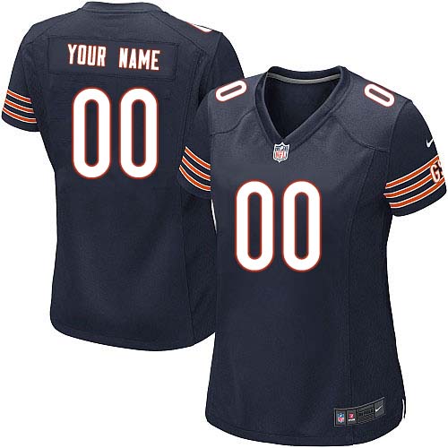 Nike Chicago Bears Customized Navy Blue Stitched Women's NFL Jersey